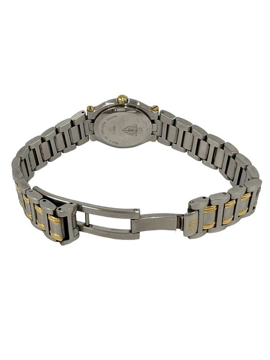 Gucci Log Stainless Steel Quartz Watch Wristwatch Silver Gold